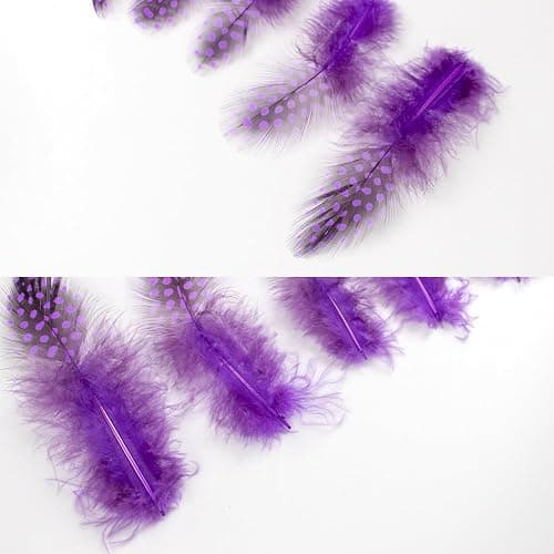 50pcs 3-6 Inches Purple Colorful Spotted Feathers for Craft Jewelry and Clothing Decoration and Dream Catcher thumbnail 4