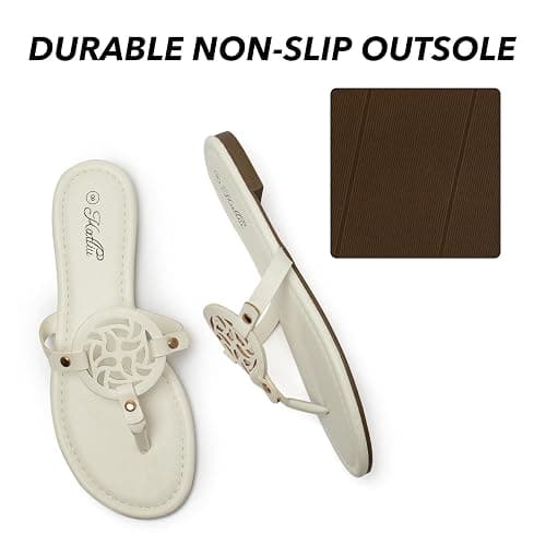 katliu Women's Flat Sandals Flip Flop Sandals Comfortable Dressy Thong Sandals thumbnail 4