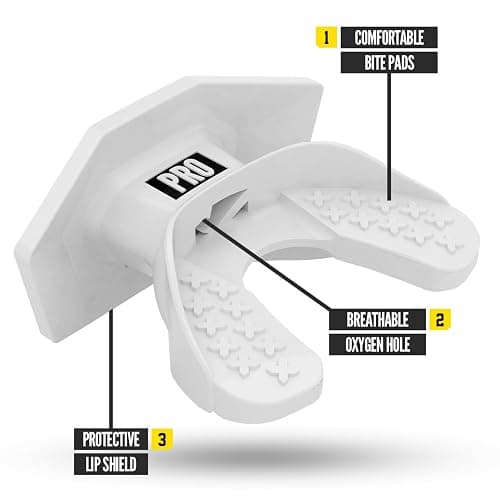 Nxtrnd One Pro Football Mouth Guard, Interchangeable Strap, Fits Adult & Youth (White) thumbnail 2