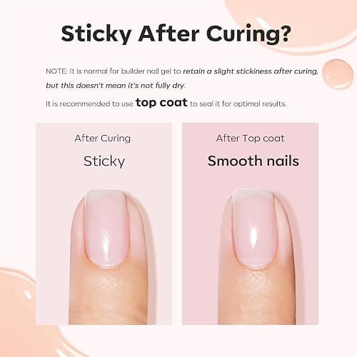 modelones Builder Nail Gel, 2 Pcs Clear and Cover Nude Builder Nail Polish, 8-in-One Apex Building Thickening Strengthener Extension Rubber Color Base Gel for DIY Home Salon Gifts LED Lamp Cured 10ml thumbnail 4