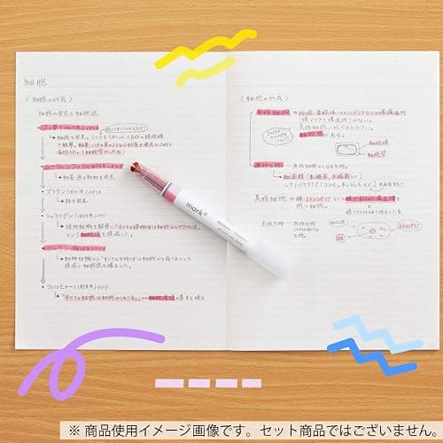 KOKUYO Pastel Highlighters, 2 Tone Chisel Tip Bible Markers in Assorted Colors, No Bleed Quick-Dry Art Marker for Journal, Planner, Notes. Japan Import (PM-MT100-5S) thumbnail 8