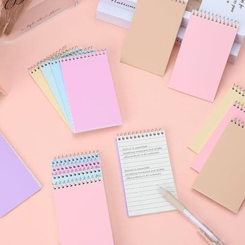 EOOUT 16 Pack Pocket Spiral Notebooks Memo Pads 3x5 Small Notepads Lined College Ruled Paper, 8 Assorted Colors 50 Sheets Per Notebook for Home, Office, School thumbnail 2
