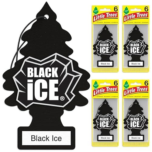 LITTLE TREES Car Air Freshener | Hanging Tree Provides Long Lasting Scent for Auto and Home | Black Ice, 24 Air Fresheners thumbnail 2