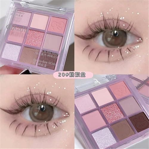 GHFCZOO 9-Color Glitter & Pastel Eyeshadow Palette - Long-Lasting, Creamy, Waterproof, for All Ages (20#) thumbnail 3