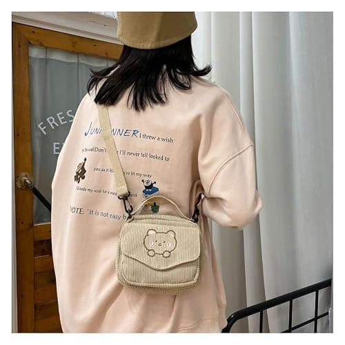 AWXZOM small cute Corduroy Crossbody bag min Kawaii Purse Crossbody Bag small Kawaii Wallet small Kawaii Crossbody Bag thumbnail 2
