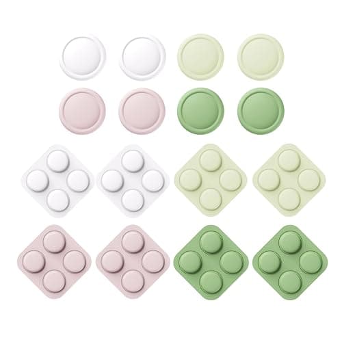 PlayVital Button Caps + Thumb Grip Set for Nintendo Switch 2, 8 Silicone Colorful ABXY Directional Button Covers & 4 Joystick Caps for Joycon - White & Pink & Antique Yellow & Matcha Green - Image 1