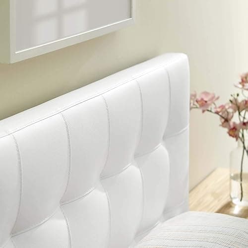 Modway Lily Tufted Faux Leather Upholstered Twin Headboard in White - Twin - White thumbnail 3