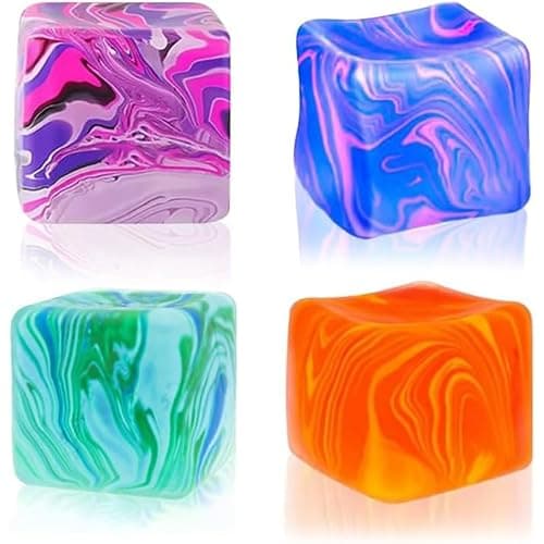 Squishies Stress Cube,Fidget Toys Squeeze Stress Cube for Adults,Ice Squish Cube Sugar Balls,Sensory Ice Square Shape Squishies Cube Sugar Balls for Stress Relief (Purple) thumbnail 3