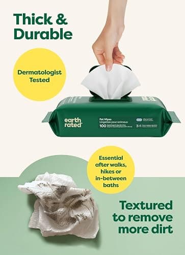 3-in-1 Dog Wipes for Paws & Butt, Deodorizing, White Tea & Basil 100ct | Hypoallergenic, 3-in-1 Cleaning and Hydrating, for Grooming Paws, Body and Butt thumbnail 3