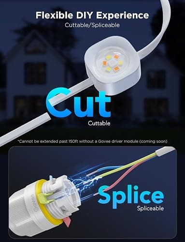 Govee Permanent Outdoor Lights Pro, 200ft with 120 RGBIC LED Lights for Daily and Accent Lighting, 75 Scene Modes for Outdoor Decor, IP67 Waterproof, Works with Alexa, Google Assistant, Matter, White thumbnail 5
