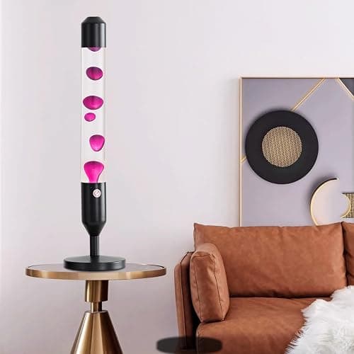 Kyzfy 24.4-Inch Relaxing Liquid Motion Lamps,Magma Lamps, Home Decor Living Room Office Bedroom Lamp (Purple Wax White Water/Black) thumbnail 6