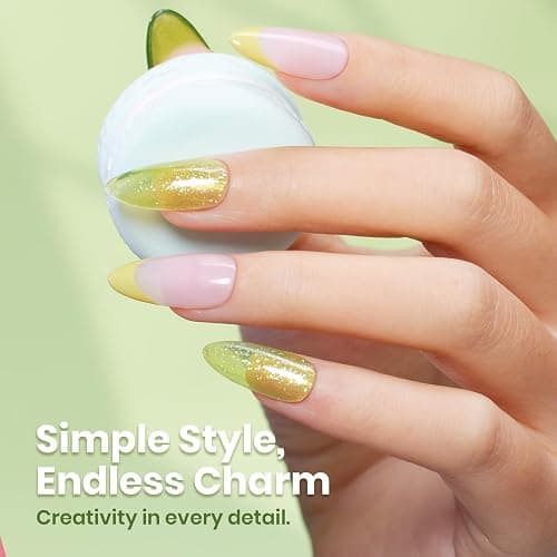 Beetles Green Gel Nail Polish, 15 ML Spring Pistachio Frappe Glitter Gel Nail Polish Pastel Color Shimmer Soak Off UV Gel Polish Salon DIY at Home Gift for Women thumbnail 4