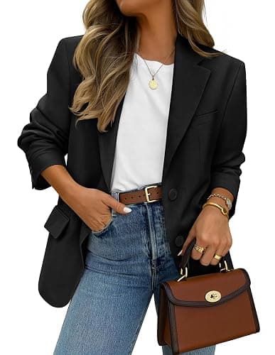 ZESICA Fall Blazer for Women Business Casual Lapel Suit Jacket | Dressy Work Office Clothes, Long Sleeve Open Front Collar, Button Down, Oversized, Side Pockets, 2026 Fashion Winter Outfit - Image 1