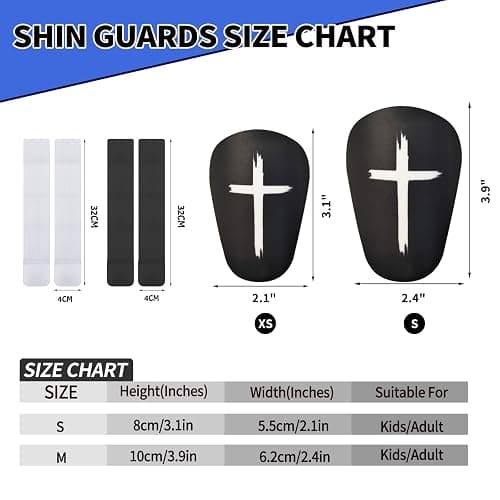 Mini Soccer Shin Guards, 2 Pairs - Extra Small, Fixed Straps, Calf Protection thumbnail 4