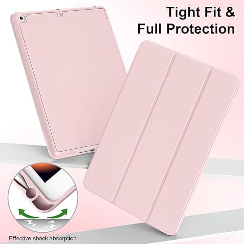 aoub Kompatibel mit iPad 2018/2017 Hülle Fallbeständig verschleißfest Eingebauter Stifthalter Smart Schutzhülle aus Silikon mit Schlafen/Wachen GKompatibel mit iPad 5. und 6. Generation,Rosa thumbnail 6