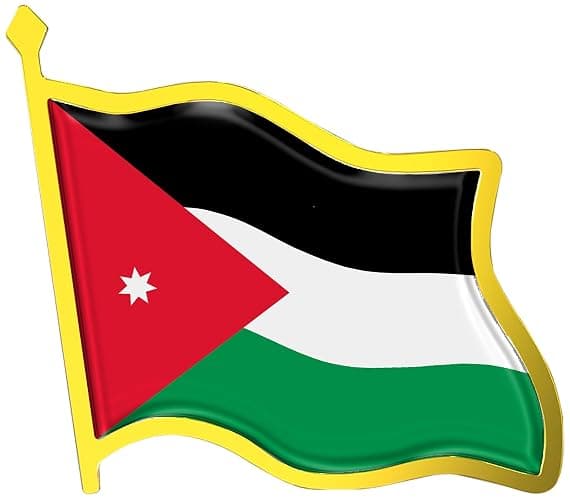 Jordanian Flag Lapel Pin - Enamel Metal National Badge | World Travel Souvenir Gifts for Men & Women | Country Flag Patriotic Brooch Bulk Pack of Pins for Hat, Tie, Clothes, Backpack (1pc) - Image 1