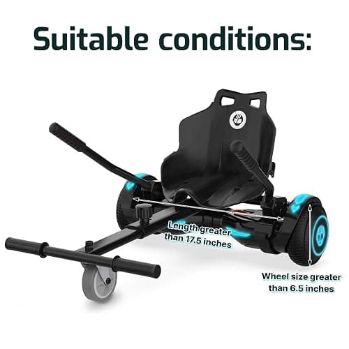 Gotrax Hoverboard Kart Seat Attachment Accessory for 6.5" 8" 8.5" 10" Self Balancing Scooter, Adjustable Frame Length and Handlebar Control Buggy Attachment, Hover Board Go Kart Accessory Kids Adults thumbnail 5