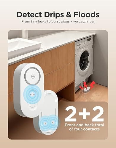 GoveeLife Upgraded Smart Water Leak Detector 1s with 1804 ft Ultra-Long Range, WiFi Water Sensor with SMS/Email/APP Push and Sound Alarm, 5-Year Battery Life, Suit for Home, Basement, Kitchen, 3 Pack thumbnail 8