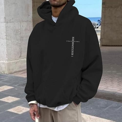 Lubpow Christian Hoodies for Men Inspirational Religious Faith Cross Sweatshirts Vintage Bible Verse Graphic Hoodie Pullover thumbnail 2