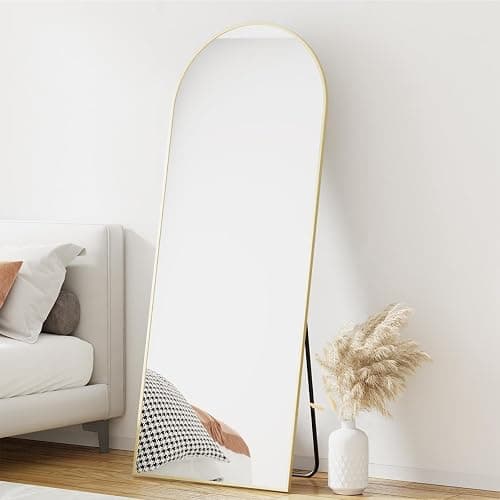 Gumnay 64"x21" Full Length Mirror Floor Mirror, Shatterproof Arched Floor Mirror, Aluminum Alloy Frame Full Body for Bedroom, Living Room & Entryway - Image 1