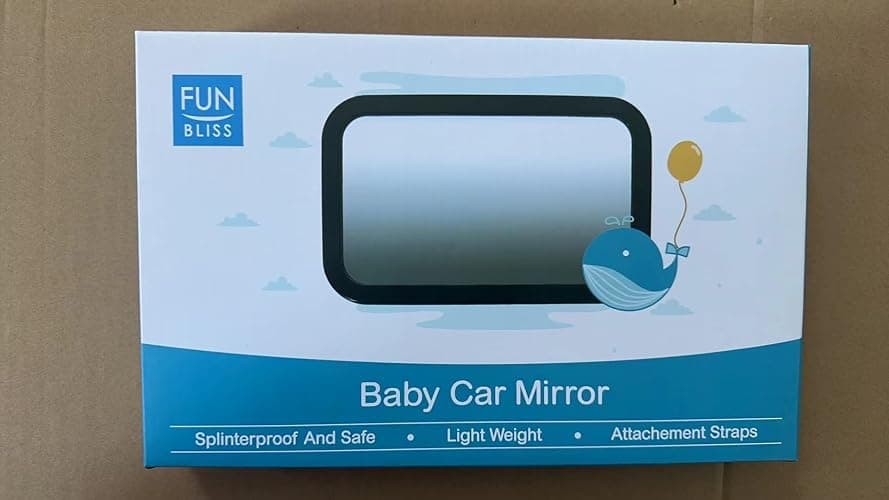 Funbliss Baby Car Mirror for Rear Facing Seat,360° Rotation, Safety CertifiedShatterproof Acrylic Glass, Clear Wide View,Infant Car Mirror for Car Seat Rear Facing,Baby Vehicle Mirror - 1pack thumbnail 11