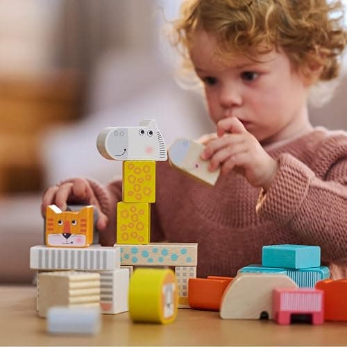 HABA Wooden Building Blocks Animal Parade - 25 Piece Wooden Toddler Toy Set for Ages 1-3 - Stacking Toys & Wood Blocks for Kids 2-4 Years, Made in Germany thumbnail 3