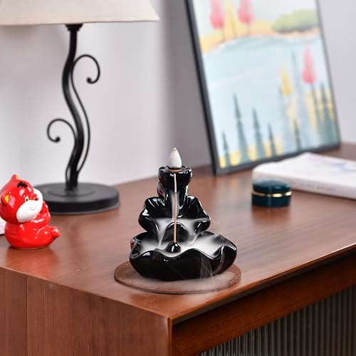 XUDREZ Waterfall Backflow Incense Burner with 20pcs Cones, Home Decorative Sticks Holder for Fragrance and Ornament thumbnail 6