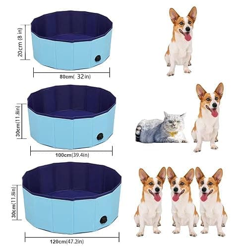 Dog Pool Foldable pet Pool Dog Swimming Pool pet Swimming Pool PVC Non-Slip for All Kinds of Pets (32x8in) thumbnail 5