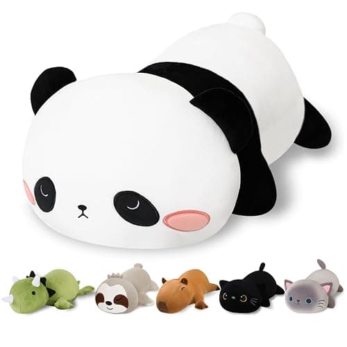 Finebee Weighted Panda Stuffed Animals, Cute Weighted Panda Plush, Soft Stuffed Weighted Plushie Pillow Gifts for Girls Boys(9.8" 0.8Lbs) - Image 1