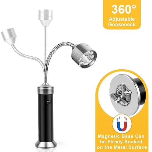 KOSIN Barbecue Grill Light Magnetic Base Super-Bright LED BBQ Lights-360 Degree Flexible Gooseneck, Gifts for Men Dad Boyfriend, Traeger Pit Boss Smoker Grill Accessories, Batteries Included-Pack of 2 thumbnail 5