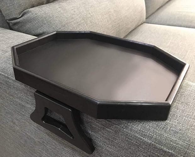 Sofa Arm Clip Table, Armrest Tray Table, Drinks/Remote Control/Snacks Holder (Plastic, Black) … - Image 1