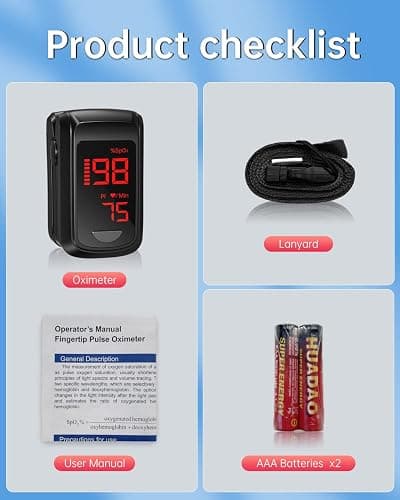 Pulse Oximeter Fingertip- Mini Oximeter Oxygen Saturation Monitor for SpO2/Heart Rate/PI, with Auto Graph Display thumbnail 7