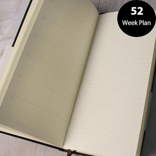 Fromthenon PU Leather Weekly Plan Portable Planner Year Month Week Mini Slim Notebook Journal Schedule For Traveler Student Office (Black) thumbnail 6