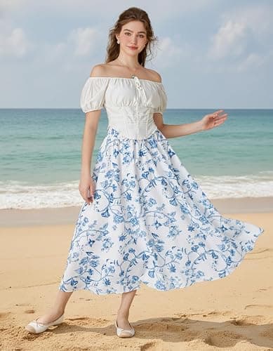 Scarlet Darkness Renaissance Skirt Maxi Long Skirts for Women High Waist A Line Skirt thumbnail 3