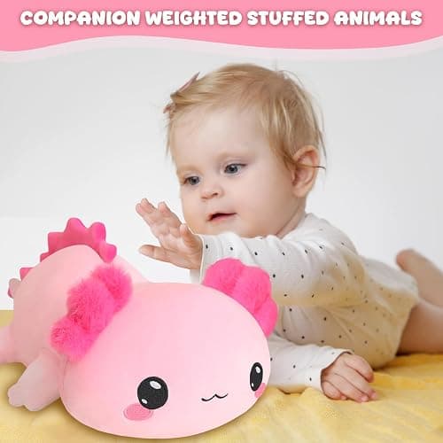 TOYSYM Weighted Stuffed Animals, Axoltol Stuffed Animal with Weighted Beads, Cute Plush Toy Pillow Gifts for Adults Kids Boys Girls thumbnail 7