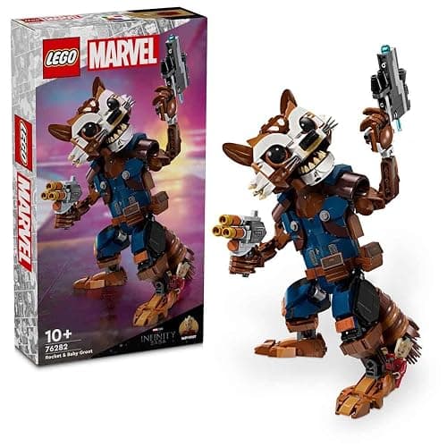 Lego Marvel Rocket & Baby Groot, Buildable Superhero Toy for Kids from Marvel Studios' Guardians of The Galaxy, Figure for Role Play, Gift for Boys and Girls from 10 Years, 76282 - Image 1