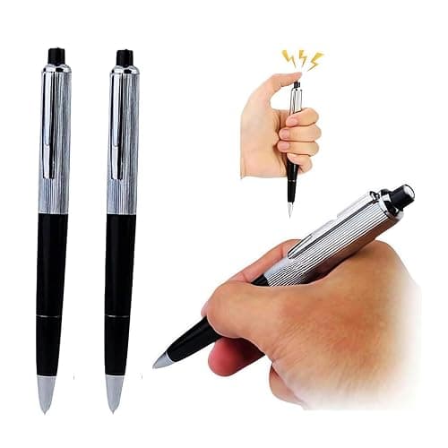 Wentoenapp 2Pcs Electric Shock Pen Fun Joke to Friend Electric Shock Pencil Trick Prank Gag Gadget for Fool's Day Surprise, Gags and Practical Joke, Office Supplies - Image 1