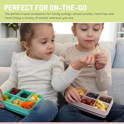 melii Snackle Box | 6-Compartment Divided Snack Container, BPA-Free Food Storage with Removable Dividers for School, Travel & On-the-Go Snacking (Blue) thumbnail 6