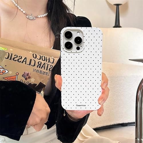 Faneiy for iPhone 14/13 Case Cute Fashion Polka Dot Aesthetics Women Girly Stylish Protective Soft Shockproof Phone Case White thumbnail 6