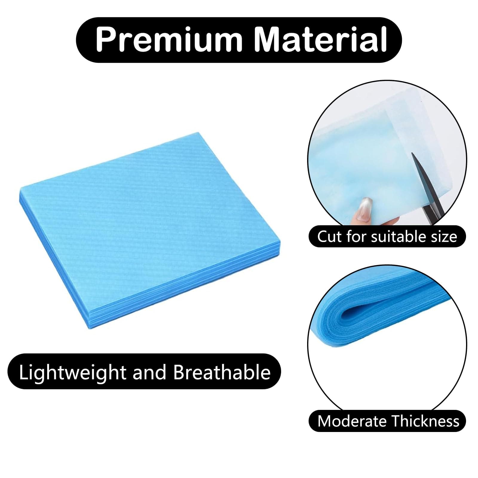 200Pcs Nail Dust Collector Filters - Breathable Non-Woven Paper for Multifunctional Nail Vacuum Accessories - Self-Resizing and Blue thumbnail 5