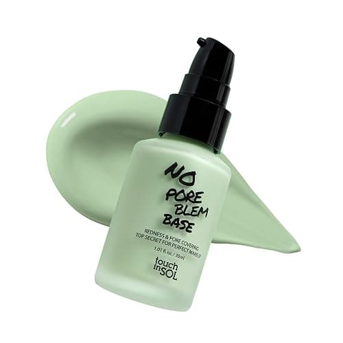TOUCH IN SOL Redness Correcting Base Primer 1.01 fl.oz. - Pore Minimizing Green Toned Makeup Base - Tone Neutralizing before Foundation - Minimize Rosacea, Redness - No Pore Blem Primer Base - Image 1