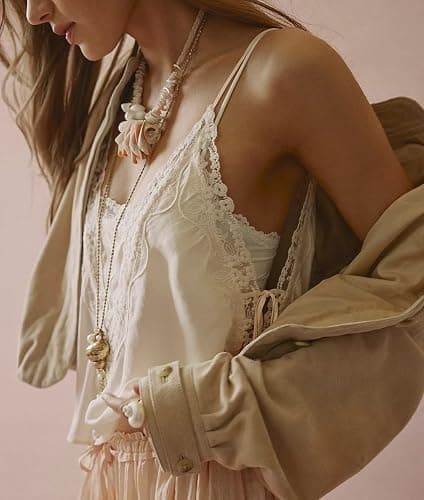 Women Y2K Lace Satin Cami Top Spaghetti Strap V Neck Silk Camisole Backless Loose Tank Tops Sexy Going Out Top thumbnail 4