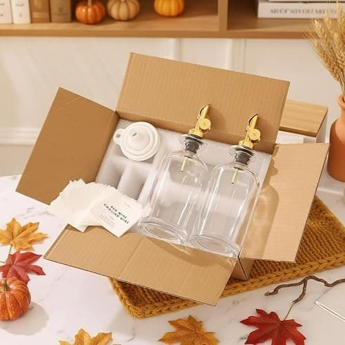 Molimoli - Premium Olive Oil Dispenser Bottles for Kitchen with Pourer - Oil and Vinegar Dispenser Set, Glass Dispenser for Kitchen, Dispenser Bottle of 350ml - Set of 2 thumbnail 7