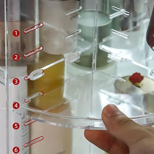 Makeup Organiser 360°Rotating, 5 Layer Large Capacity Clear Cosmetics Organiser with Removable Shelves, Skincare Makeup Display Case for Dresser Bedroom/Bathroom thumbnail 6