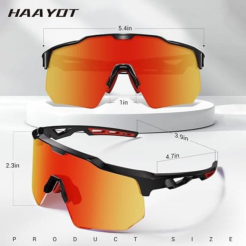 HAAYOT Polarized Sports Sunglasses for Men Women Youth Baseball Cycling Running Softball Biking Glasses 5 Lenses thumbnail 8