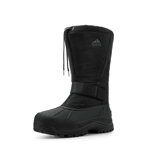 NORTIV 8 Men's Waterproof Winter Snow Boots Insulated Fur Liner Lightweight Outdoor Tall Boots - Image 1