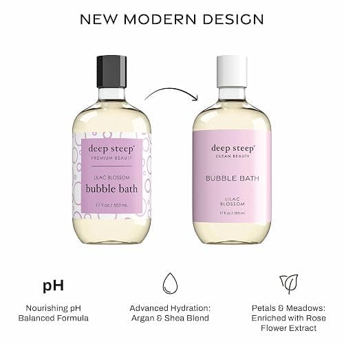 Deep Steep Bubble Bath, Lilac Blossom 17 oz – Hypoallergenic, Clinically Tested Soothing Soak with Shea Butter & Argan Oil – Sulfate-Free thumbnail 3