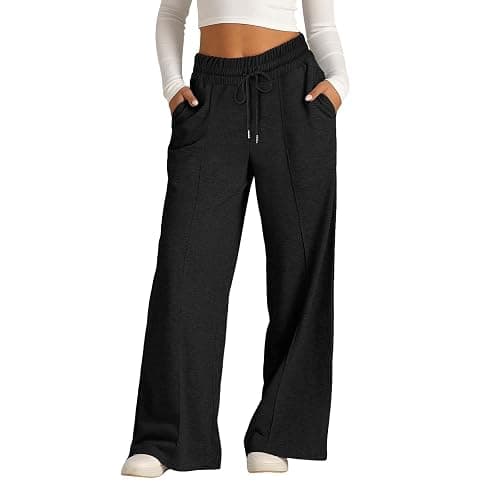 Girls Oversized Wide Leg Sweatpants Drawstring Kids Baggy Straight Leg Track Pants Casual Plain Pockets Joggers - Image 1