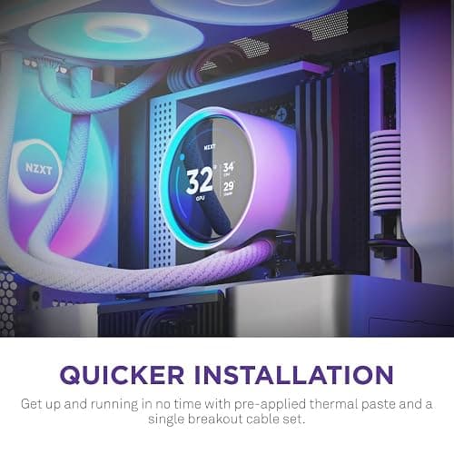 NZXT Kraken Elite 360 RGB 2024 - AIO CPU Liquid Cooler - 360mm Radiator - F360 RGB Core Fan - Customizable 2.72" IPS LCD - NZXT Turbine Pump - AMD® AM5, AM4 - Intel® LGA 1851/1700, 1200/115X - White thumbnail 8