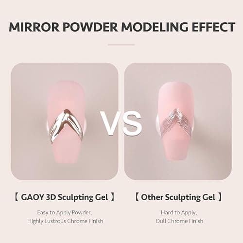 GAOY 3D Sculpting Gel for Nail Art, Semi-solid Modeling Gel for Rubbing Chrome Nail Powder, Sticking Rhinestones and Painting, No Wipe thumbnail 4